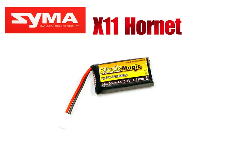 Аккумулятор для SYMA X11 Black Magic LiPo 3,7В(1S) 380mAh 30C Soft Case Molex plug (for Syma X11) - BM-F35-0381WLK
