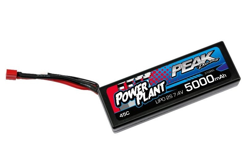 Аккумулятор Peak Racing Power Plant Lipo 5000 7.4 V 45C (Black case, Deans Plug) 12AWG - PEK00545