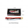 Аккумулятор VANT Black Li-Po 7.4V 2S2P 5000mAh 100C T-Plug (Deans) Short case - VTB-5000-100C-2S-D