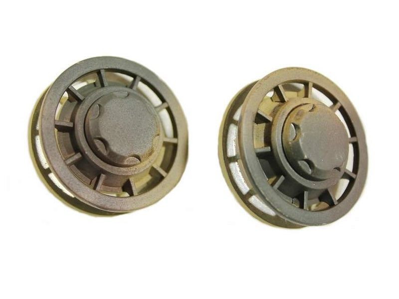 Ведущая звездочка 2 шт и ленивец 2 штуки для танка Tiger (металл) поздняя версия - окрашенная - TG3818-004P