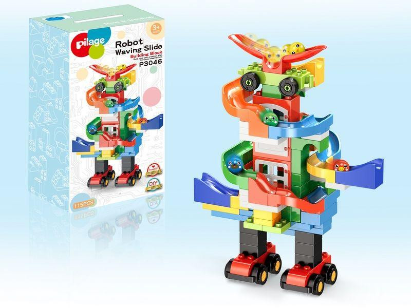 Конструктор Pilage Веселый робот, с желобками и шариками (115 деталей) - P3046