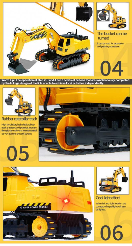Радиоуправляемый экскаватор Double Eagle масштаб 1:26 2.4G - E571-003