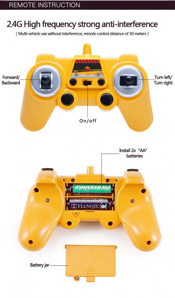 Радиоуправляемый экскаватор Double Eagle масштаб 1:26 2.4G - E571-003