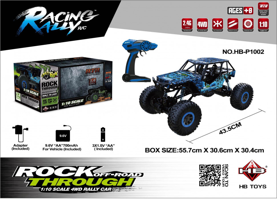 Радиоуправляемый краулер Rock Crawler HB 666 4WD RTR 1:10 2.4G - HB-P1002