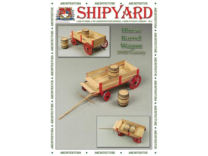 Сборная модель Shipyard телега с бочками (№80), масштаб 1:72 - ML080