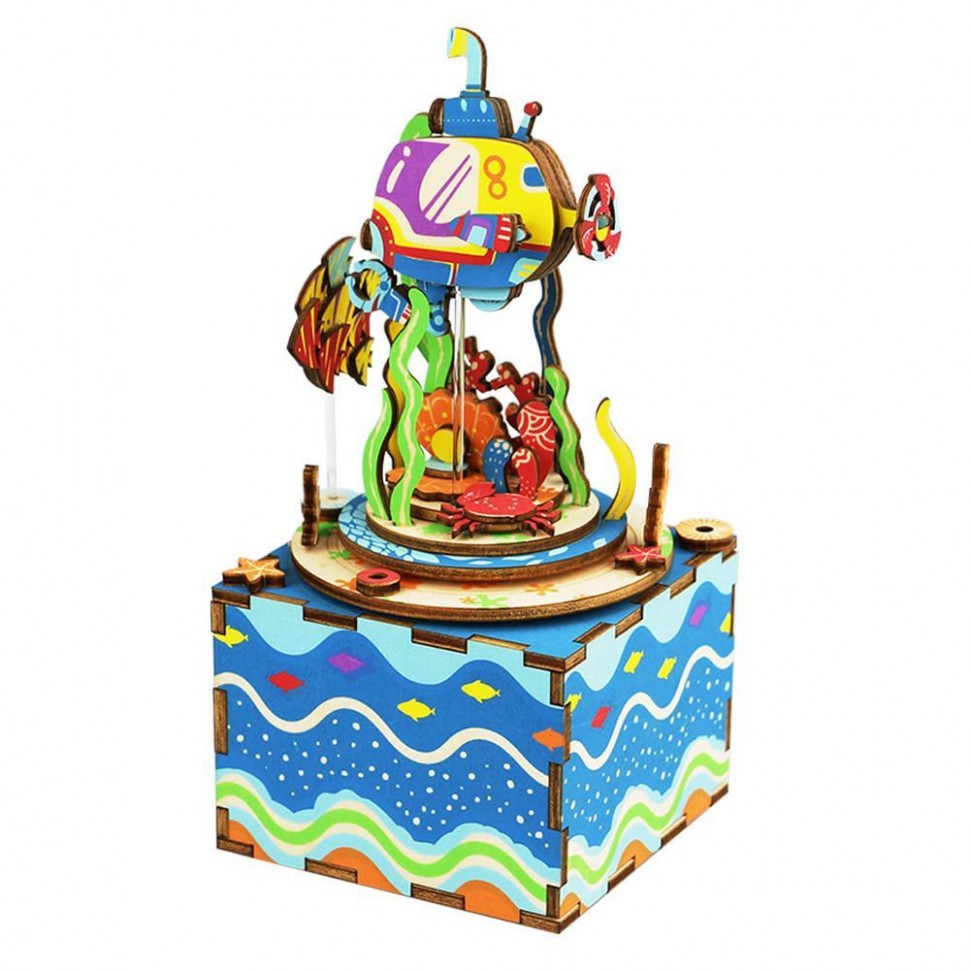 Деревянный 3D конструктор - музыкальная шкатулка Robotime *Under The Sea* - AM406