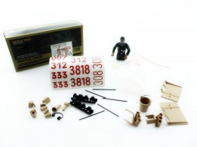 Набор наклеек и аксессуаров для танка Tiger 1 (ранняя версия, пластиковое шасси), неокрашен - TG3818-035A