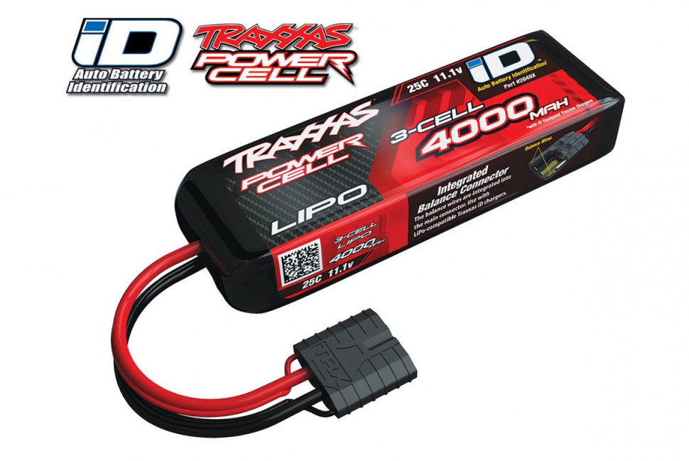 Аккумулятор Traxxas 4000mah 11.1v 3-Cell 25C LiPO Battery (iD Plug) - TRA2849X