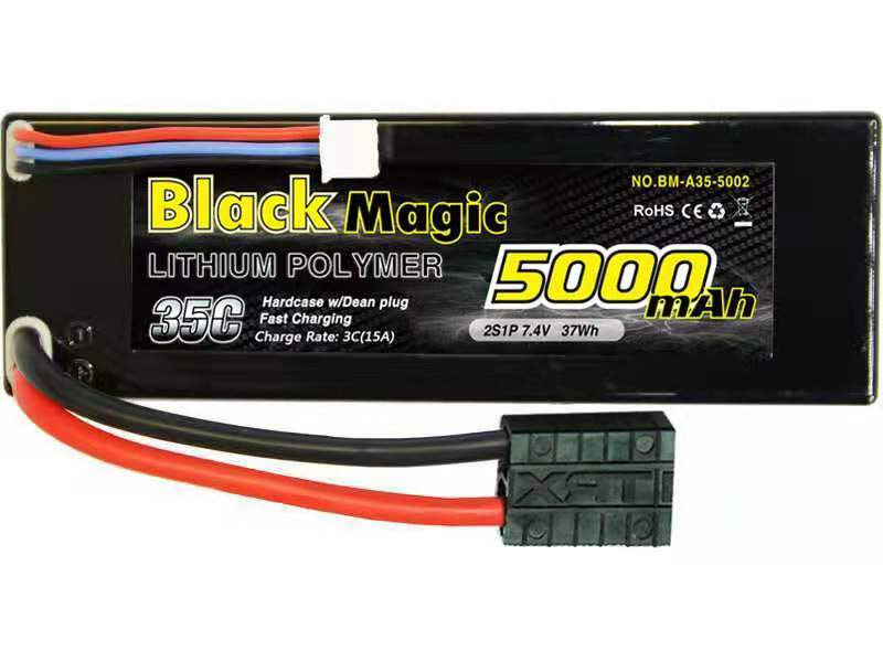 Аккумулятор Black Magic Li-Po 7.4V 5000mah 35C, 2S1P (hardcase w|Traxxas Plug) - BM-A35-5002