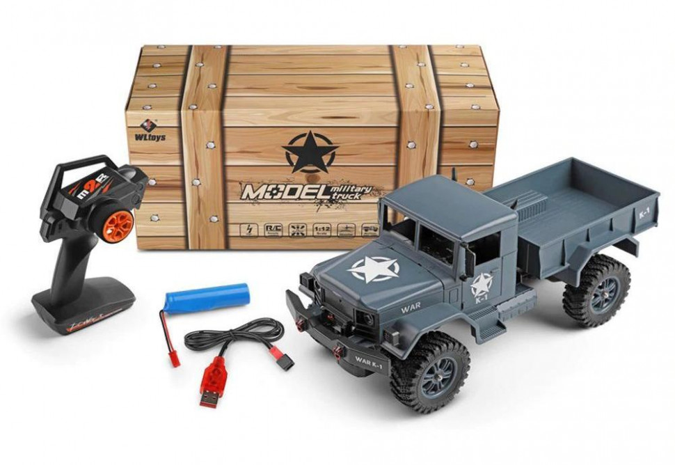 Радиоуправляемый внедорожник WL Toys Army Truck 4WD RTR масштаб 1:12 2.4G - WLT-124301