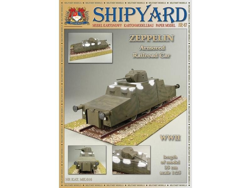 Сборная модель Shipyard бронедрезина Zeppelin (№47), масштаб 1:25 - MK016