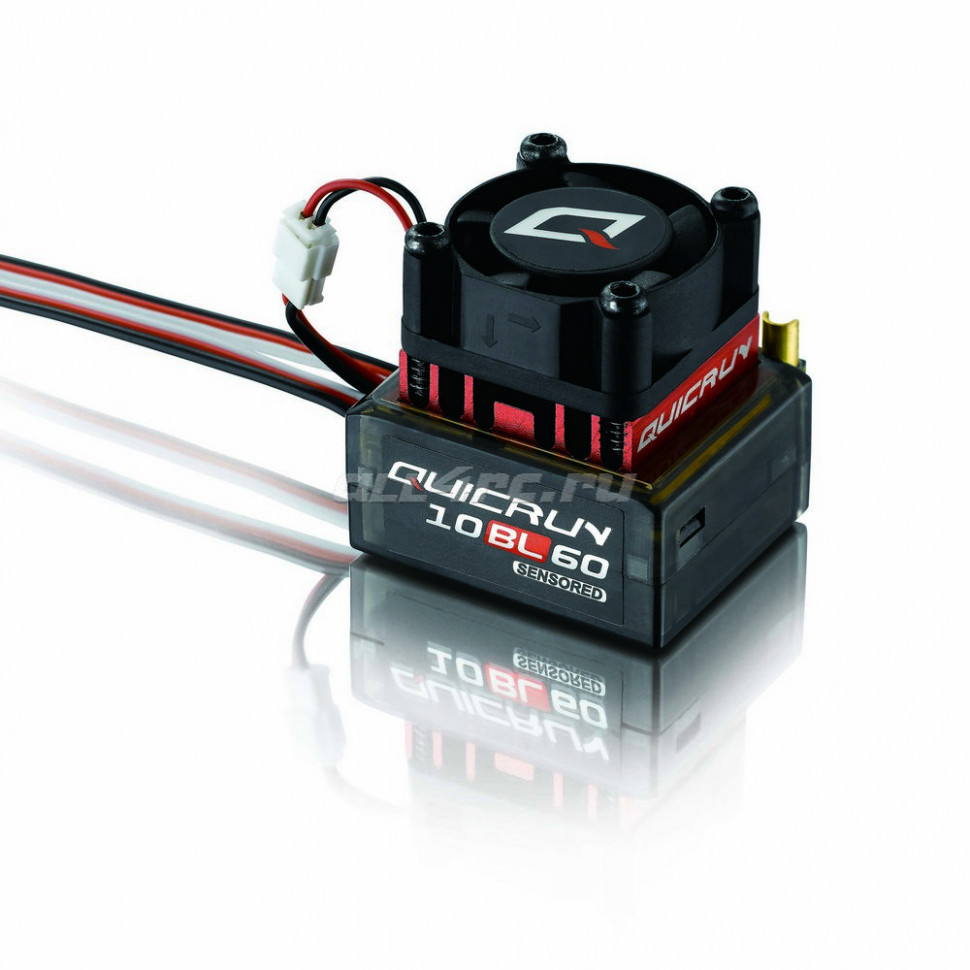 Бесколлекторный сенсорный регулятор QuicRun-10BL60 для автомоделей масштаба 1:10 красный - HW-QuicRun-10BL60
