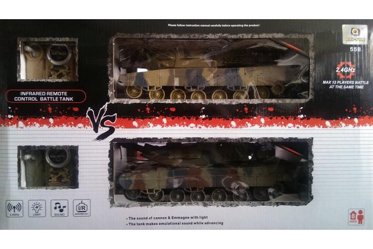 Радиоуправляемый танковый бой 2.4G Abrams vs Abrams масштаб 1:24 Huan QI - 558(2.4G)
