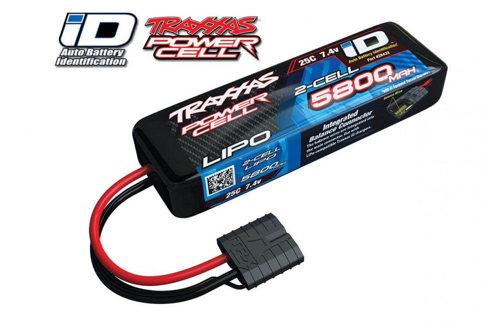 Аккумулятор Traxxas 5800mAh 7.4v 2-Cell 25C LiPO Battery (iD Plug) - TRA2843X
