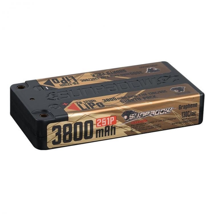 Аккумулятор Sunpadow GOLD Li-Po 2S1P 3800mAh 130C|65C Short Pack - SP-3800-2-65C-SH-GD