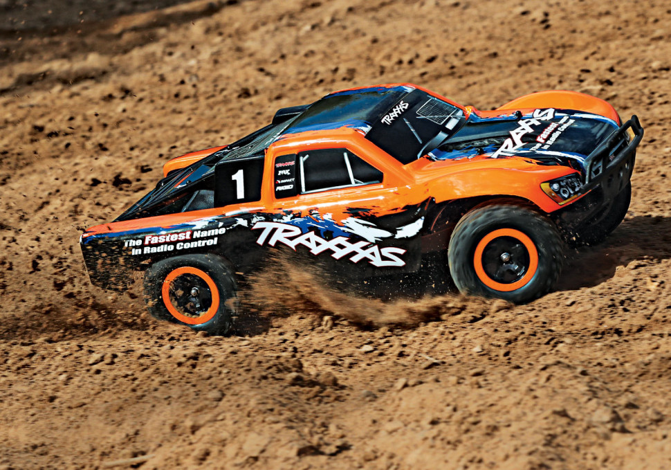 Радиоуправляемый шорт-корс трак Traxxas Slash 4x4 VXL TSM 4WD RTR масштаб 1:10 2.4G - TRA68086-4-OR