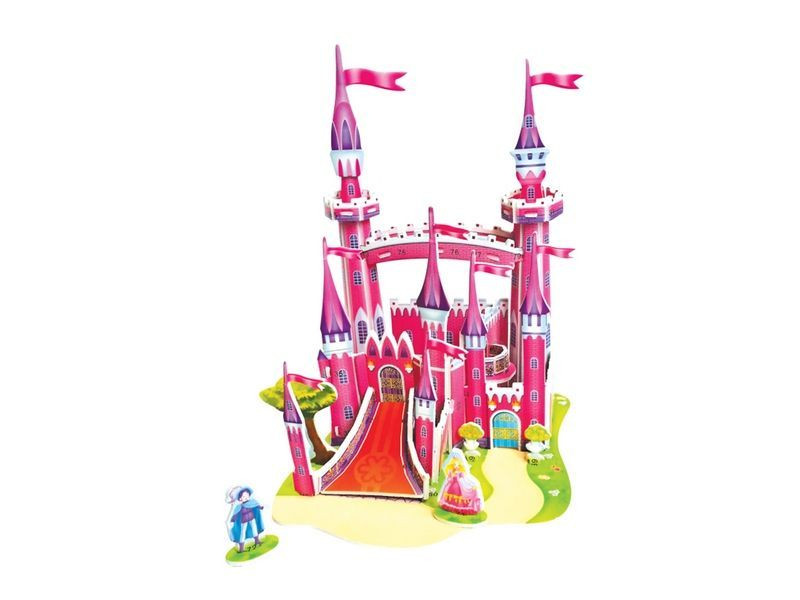 3D пазл из пенокартона Zilipoo Розовый замок (мини серия), 29 элементов - 689-F