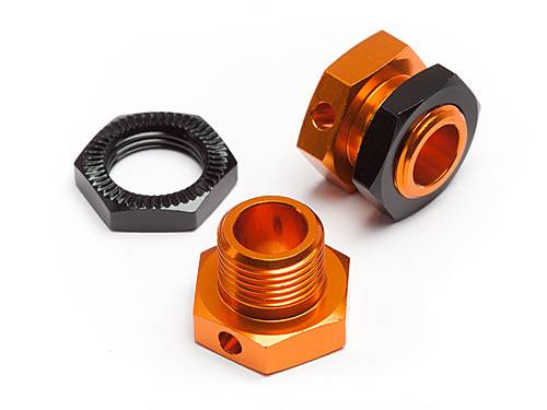 Хабы колес 17мм (ширина 5mm) с гайками (Orange|Black) 2компл - HPI-101785