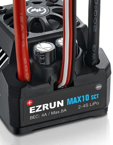 Бесколлекторный влагозащищённый регулятор EzRun MAX10 SCT для масштаба 1:10 - HW-EZRUN-MAX10-SCT