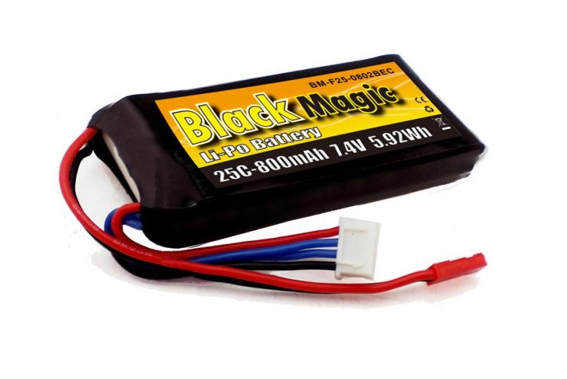 Аккумулятор Black Magic LiPo 7.4V 2S 25C 800 mAh - BM-F25-0802BEC