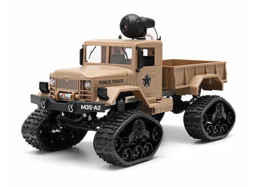 Радиоуправляемый краулер Aosenma RC Climbing Load Truck с wifi камерой, гусеницы, 4WD RTR масштаб 1:16 2.4G - FY001BW