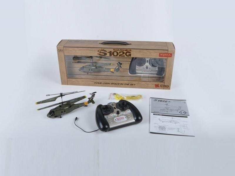 Радиоуправляемый вертолет Syma Black Hawk UH-60 Gyro 3CH ИК-управление - S102G