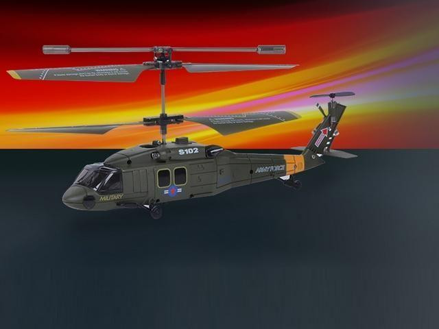 Радиоуправляемый вертолет Syma Black Hawk UH-60 Gyro 3CH ИК-управление - S102G
