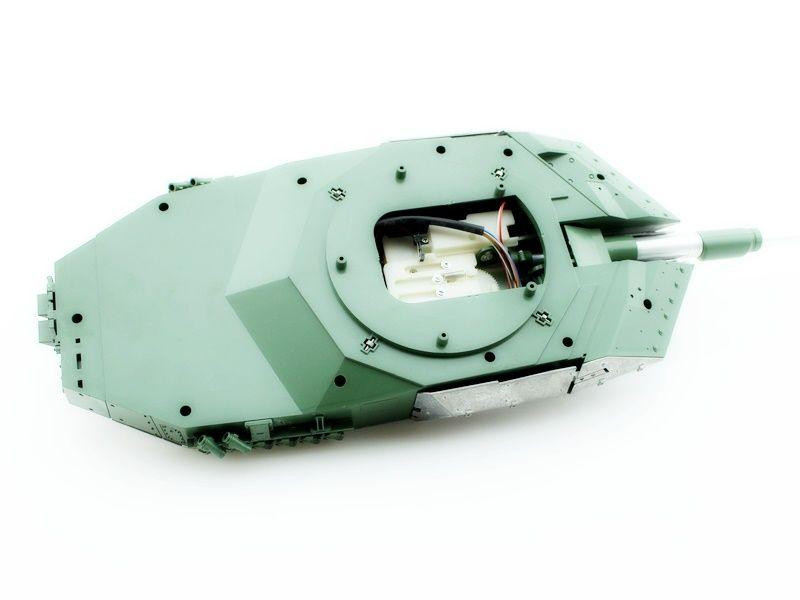 Металлическая башня для танка Leopard 2A6 c ИК-пушкой и вращением на 360°, неокрашеная - TG3889-012