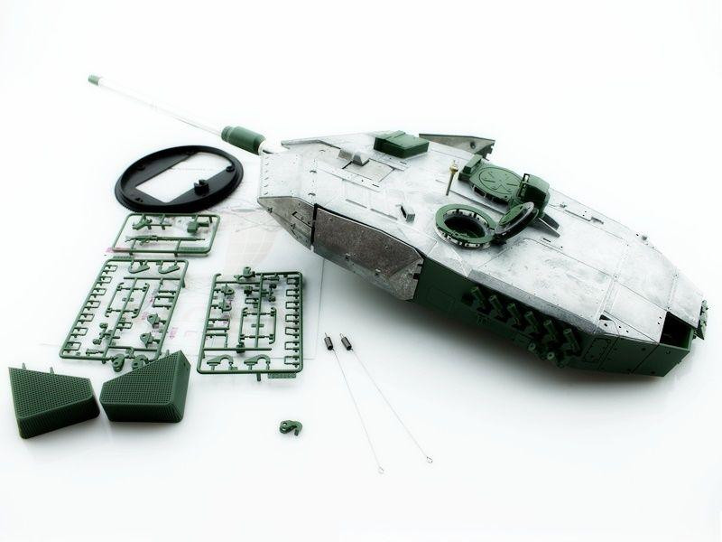 Металлическая башня для танка Leopard 2A6 c BB-пушкой и вращением на 360°, неокрашеная - TG3889-010