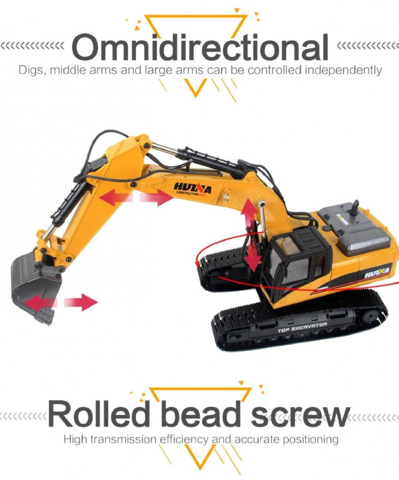 Радиоуправляемый экскаватор HUI NA TOYS масштаб 1:14 2.4G - HN1580