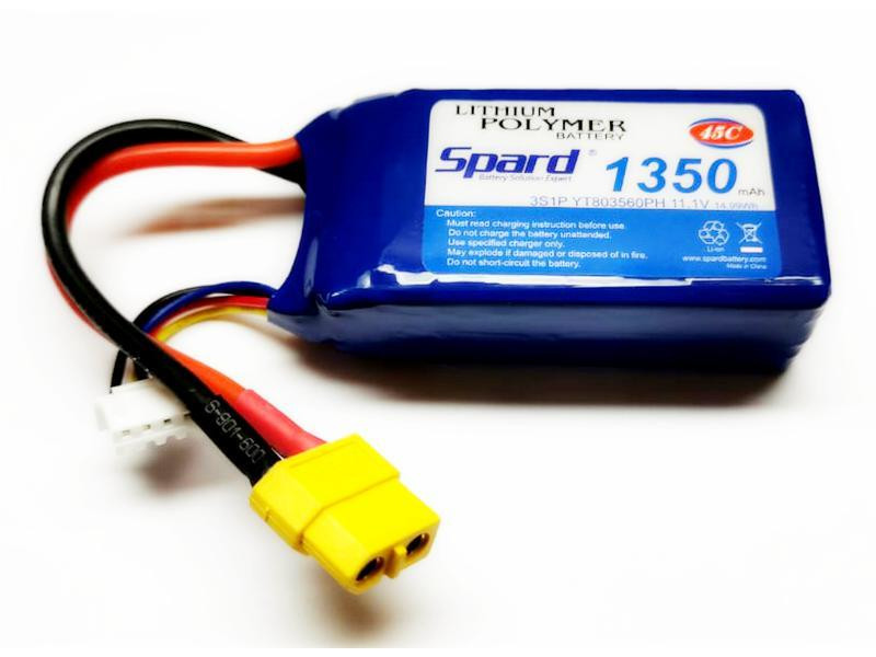 Аккумулятор Li-Po Spard 1350mAh, 11,1V, 45C, XT60 - YTA003