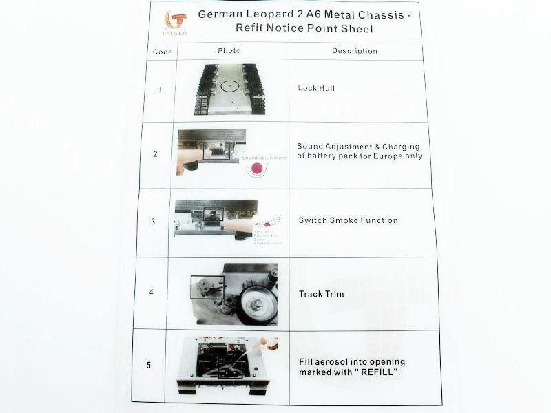 Металлическое шасси для танка Leopard 2A6 (full set) - TG3889-006