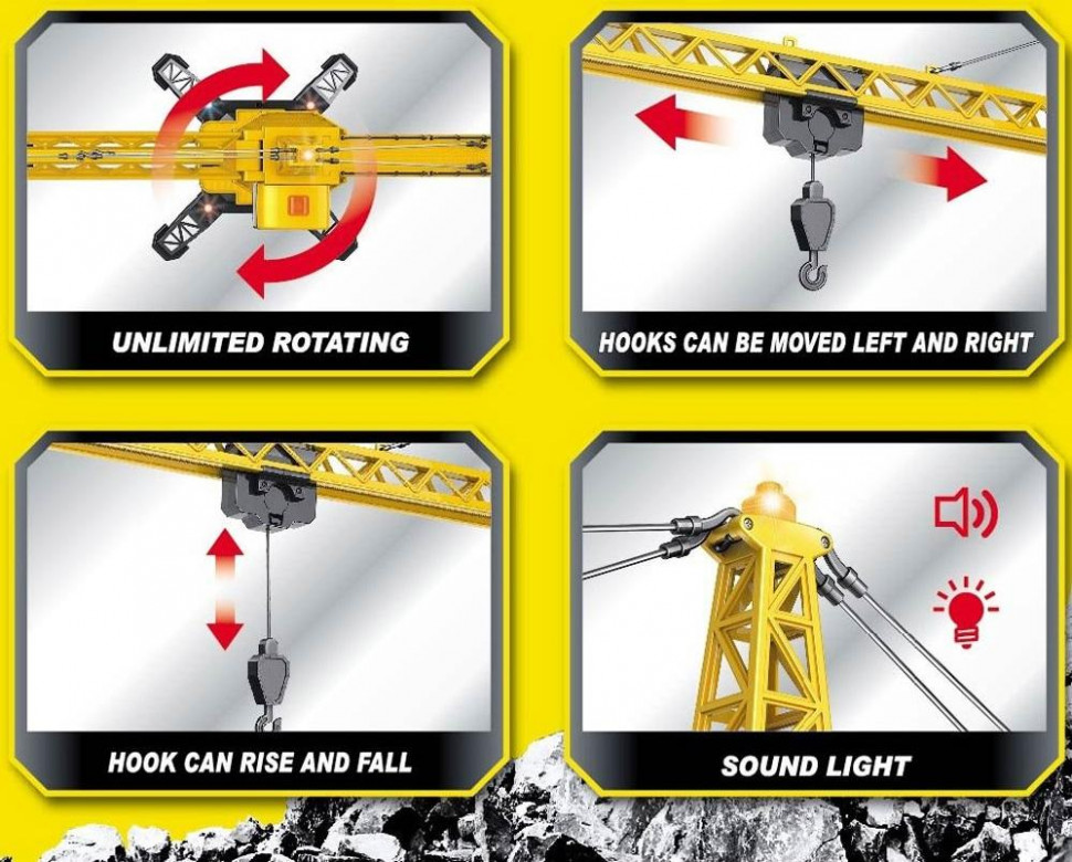 Радиоуправляемый башенный кран HUI NA TOYS масштаб 1:14 2.4G - HN1585