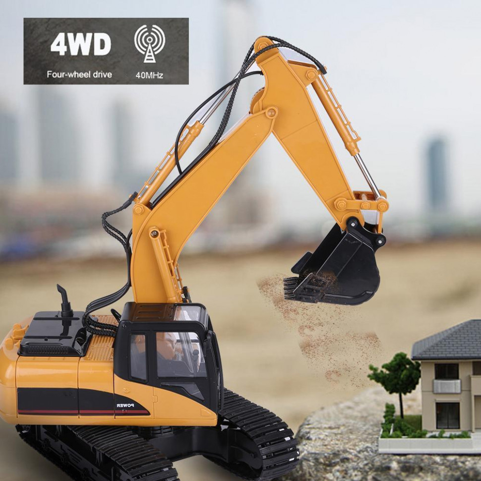 Радиоуправляемый экскаватор HUI NA TOYS масштаб 1:14 2.4G - HN1350