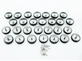 Опорные катки металлические с резиновыми бандажами и оси колёсные (металлическое шасси) для танка Taigen Leopard 2A6 - TG3889-005